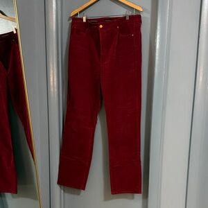 Women's Talbots Straight Leg Corduroy Pants in Cranberry